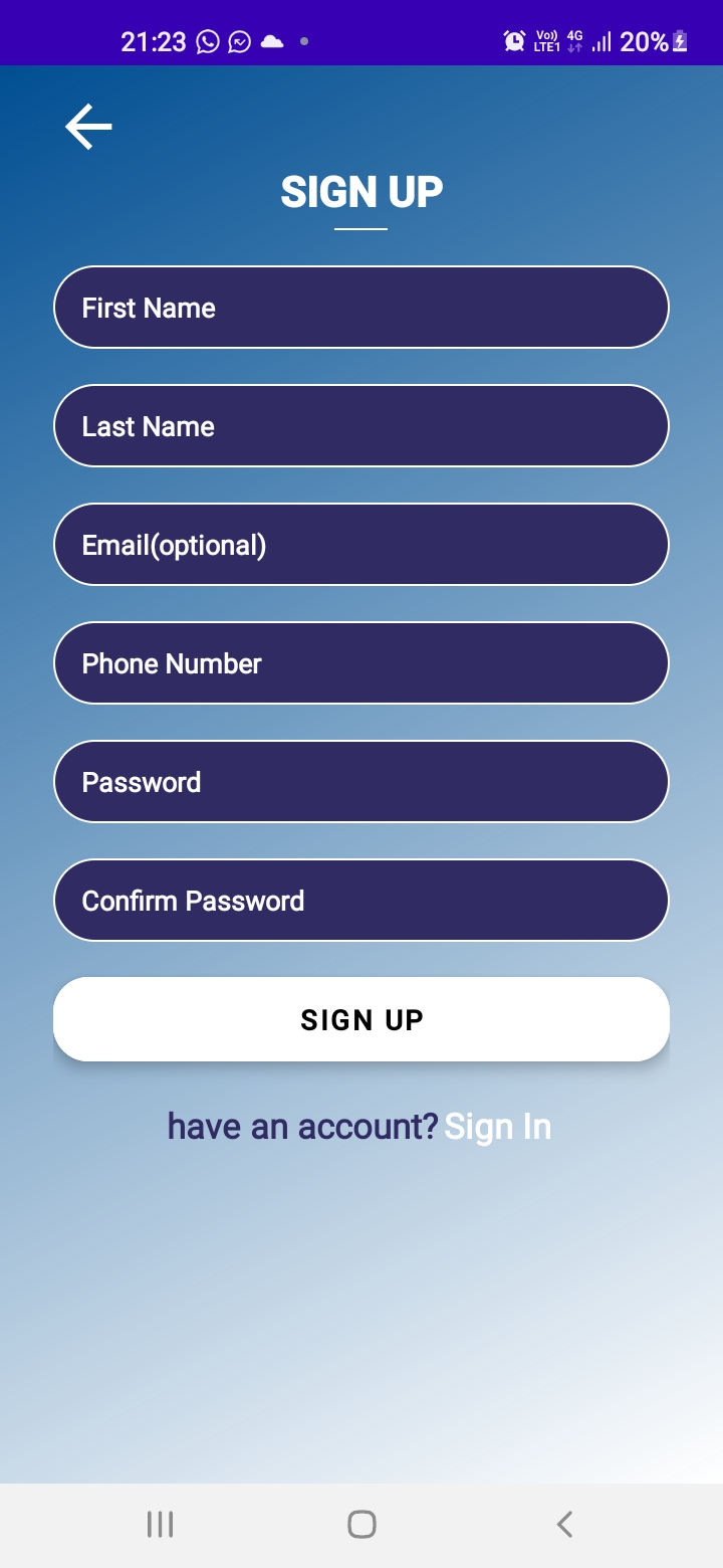 SignUp Page Using Material Design In Android